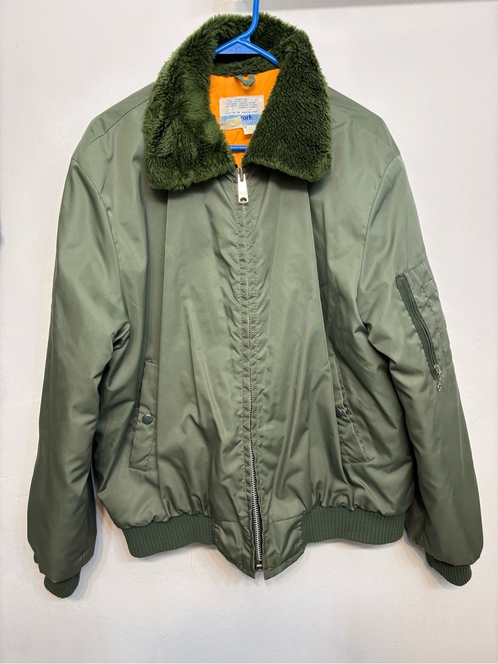 Vintage 70s Sears Work Leisure Dark Green Bomber Jacket  Men’s Size XL (46-48)